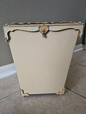 RARE JAY STRONGWATER ARABESQUE CRYSTAL ENAMEL BATH VANITY WASTEBASKET TRASH CAN